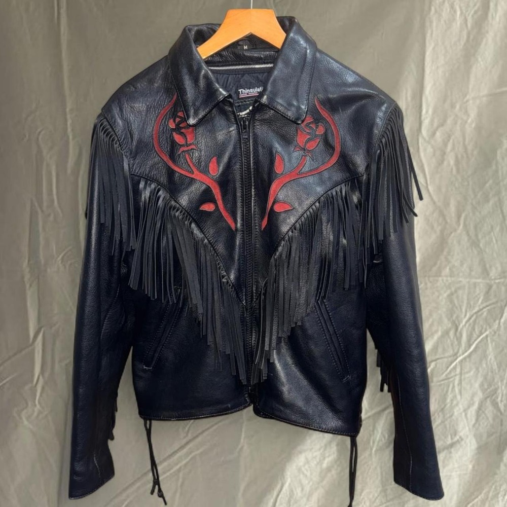 Vintage Western Leather Fringe Jacket